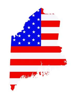 Maine state map vector silhouette illustration イラスト素材