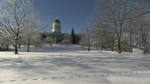 Maine statehouse ice Stock Footage 34455700
