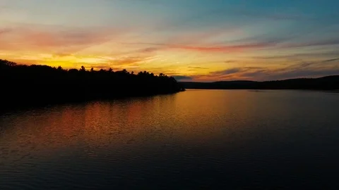 Maine Sunset Drone 2 Video stock 116554158