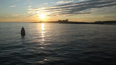 Maine Sunset On The Ocean Stock Footage 8692266