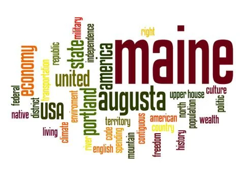 Maine word cloud 스톡 일러스트