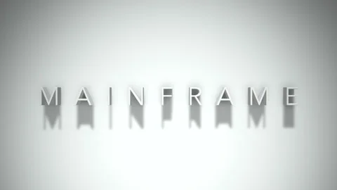 Mainframe 3D title animation with shadows on a white background Stock Footage 297021412