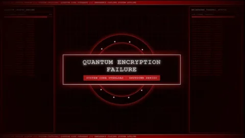 Mainframe Collapse Red Quantum Core Data Purge Alert Animation. Stock Footage 347140231