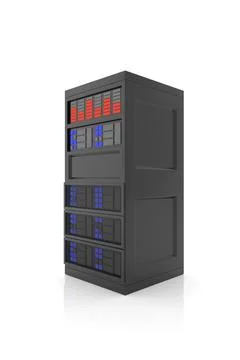 Mainframe isolated on white background. 3D rendering. イラスト素材