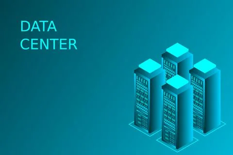 Mainframe, powered server, high technology concept, data center, cloud data s 스톡 일러스트