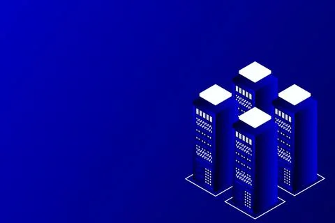 Mainframe, powered server, high technology concept, data center, cloud data s イラスト素材