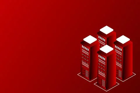 Mainframe, powered server, high technology concept, data center, cloud data s Illustrazione stock