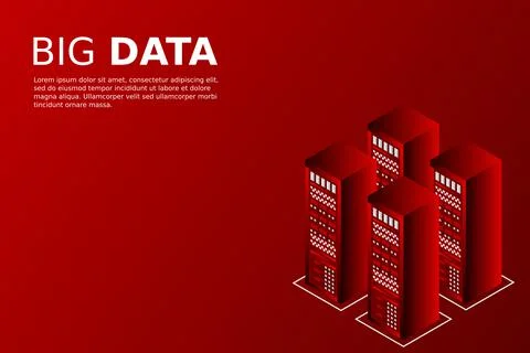 Mainframe, powered server, high technology concept, data center, cloud data s Stock Illustration