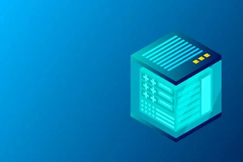 Mainframe, powered server, high technology concept, data center, cloud data s Stock Illustration