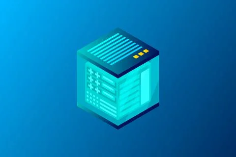 Mainframe, powered server, high technology concept, data center, cloud data s Illustrazione stock