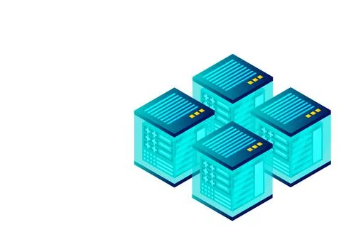 Mainframe, powered server, high technology concept, data center, cloud data s 库存插图