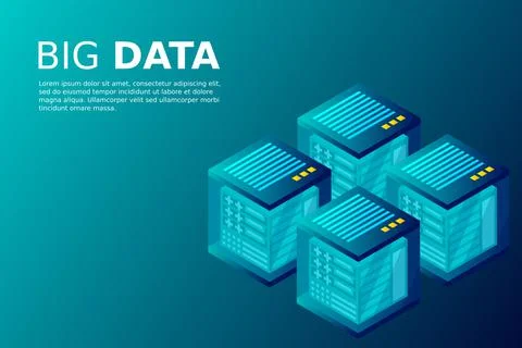 Mainframe, powered server, high technology concept, data center, cloud data s Stock Illustration