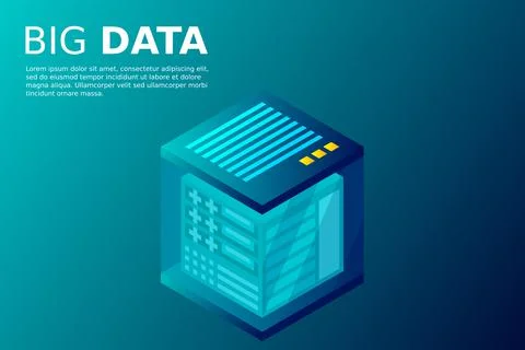 Mainframe, powered server, high technology concept, data center, cloud data s Stock Illustration