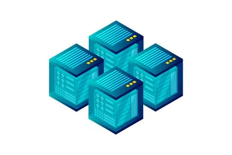 Mainframe, powered server, high technology concept, data center, cloud data s 스톡 일러스트