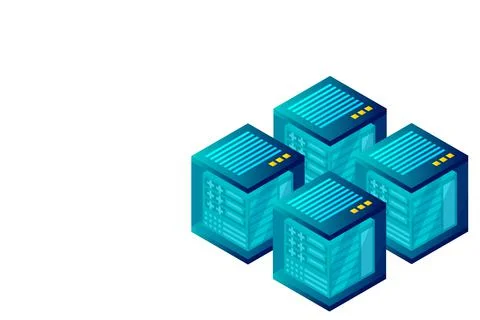 Mainframe, powered server, high technology concept, data center, cloud data s Stock Illustration