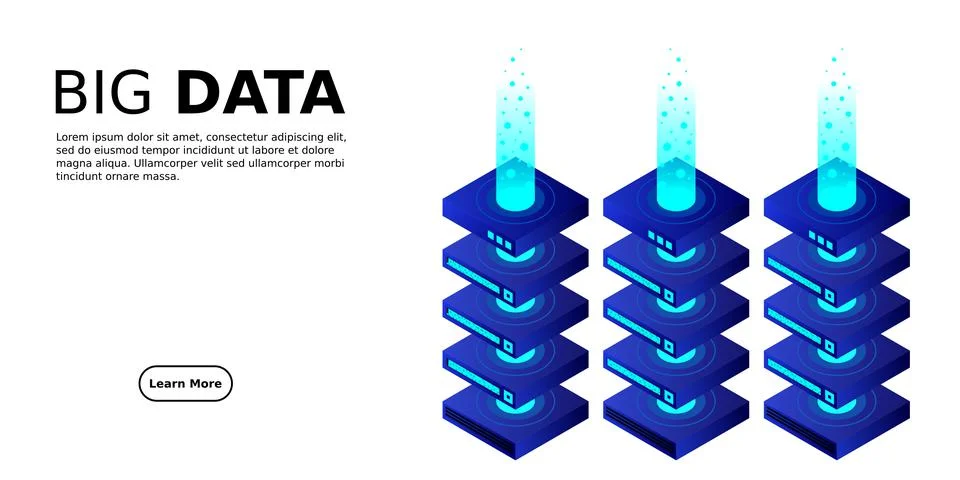 Mainframe, powered server, high technology concept, data center, cloud data s 스톡 일러스트