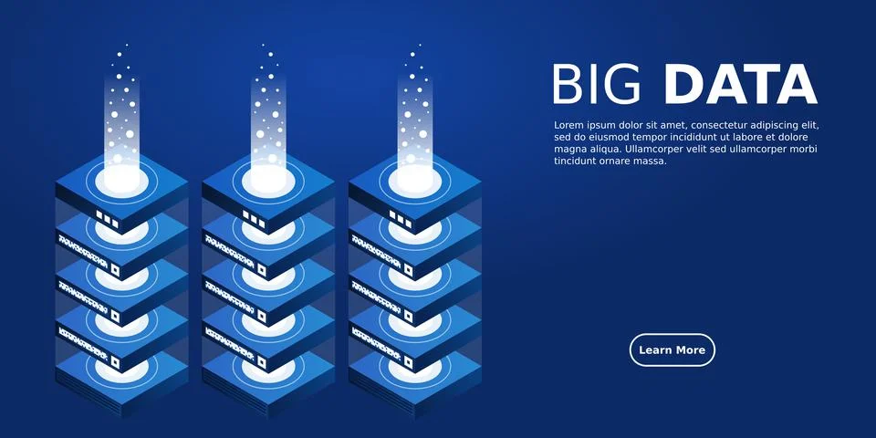 Mainframe, powered server, high technology concept, data center, cloud data s Illustrazione stock
