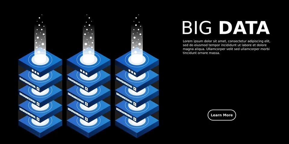 Mainframe, powered server, high technology concept, data center, cloud data s Stock Illustration