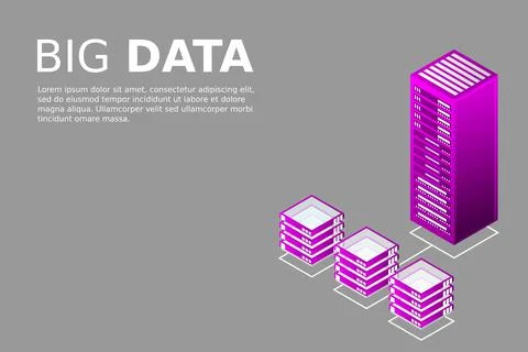 Mainframe, powered server, high technology concept, data center, cloud data s 스톡 일러스트