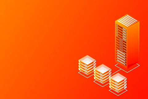 Mainframe, powered server, high technology concept, data center, cloud data s イラスト素材