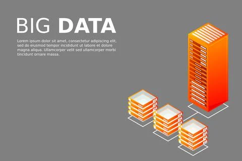 Mainframe, powered server, high technology concept, data center, cloud data s 스톡 일러스트