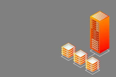 Mainframe, powered server, high technology concept, data center, cloud data s Stock Illustration