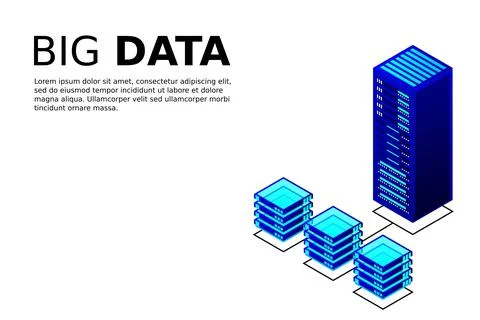 Mainframe, powered server, high technology concept, data center, cloud data s 스톡 일러스트
