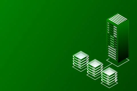 Mainframe, powered server, high technology concept, data center, cloud data s 스톡 일러스트