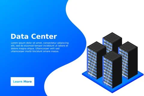 Mainframe, powered server, high technology concept, data center, cloud data s Illustrazione stock