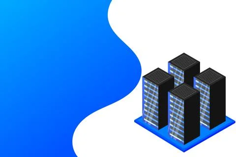 Mainframe, powered server, high technology concept, data center, cloud data s 스톡 일러스트