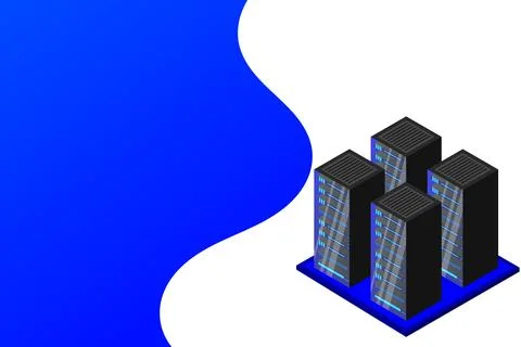 Mainframe, powered server, high technology concept, data center, cloud data s 스톡 일러스트