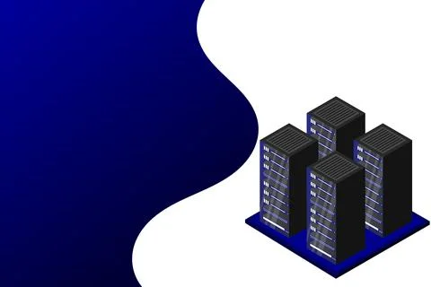 Mainframe, powered server, high technology concept, data center, cloud data s 스톡 일러스트