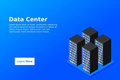 Mainframe, powered server, high technology concept, data center, cloud data s Stock Illustration