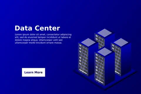 Mainframe, powered server, high technology concept, data center, cloud data s Stock Illustration