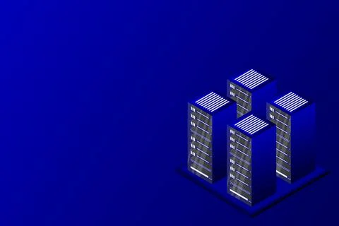 Mainframe, powered server, high technology concept, data center, cloud data s Stock Illustration