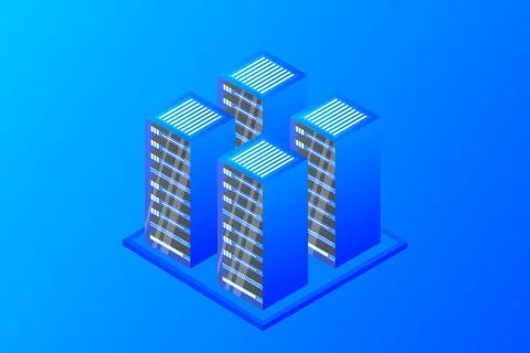 Mainframe, powered server, high technology concept, data center, cloud data s Stock Illustration