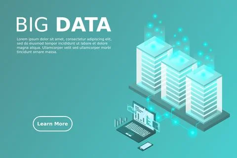 Mainframe, powered server, high technology concept, data center, cloud data s Stock Illustration