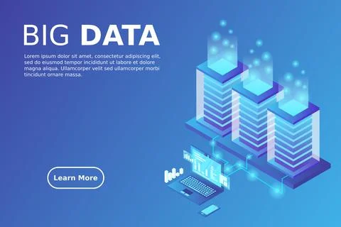 Mainframe, powered server, high technology concept, data center, cloud data s Stock Illustration
