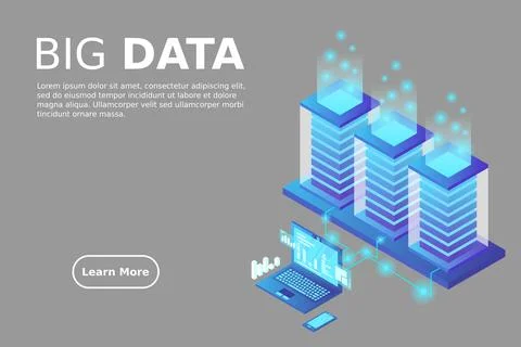 Mainframe, powered server, high technology concept, data center, cloud data s Illustrazione stock