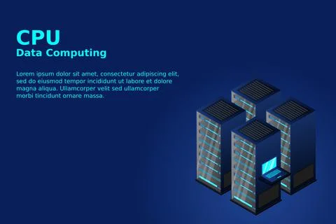 Mainframe, powered server, high technology concept, data center, cloud data s 스톡 일러스트