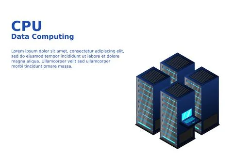 Mainframe, powered server, high technology concept, data center, cloud data s Illustrazione stock