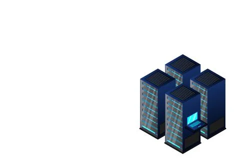 Mainframe, powered server, high technology concept, data center, cloud data s 스톡 일러스트