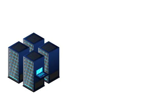 Mainframe, powered server, high technology concept, data center, cloud data s Stock Illustration