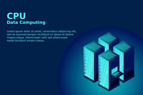 Mainframe, powered server, high technology concept, data center, cloud data s 스톡 일러스트