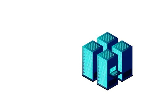 Mainframe, powered server, high technology concept, data center, cloud data s Stock Illustration