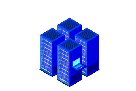 Mainframe, powered server, high technology concept, data center, cloud data s 스톡 일러스트