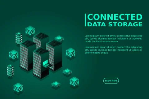 Mainframe, powered server, high technology concept, data center, cloud data s Illustrazione stock