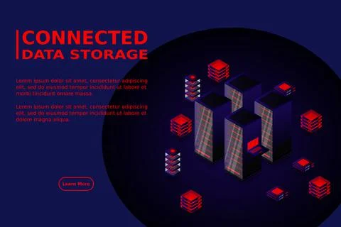 Mainframe, powered server, high technology concept, data center, cloud data s Illustrazione stock