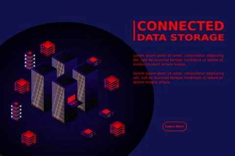 Mainframe, powered server, high technology concept, data center, cloud data s Stock Illustration