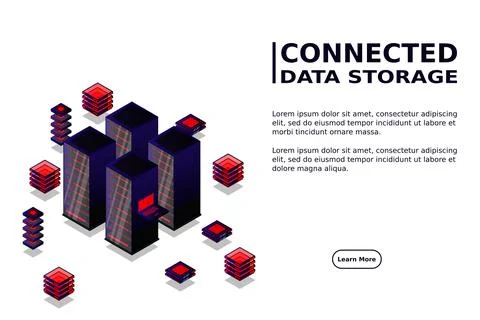 Mainframe, powered server, high technology concept, data center, cloud data s Stock Illustration